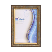 Фоторамка А6 10х15 см коричневая с золотой полоской 1716 2768 с ножкой