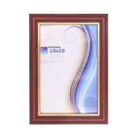 Фоторамка А6 10х15 см красная с золотой полоской 1716 2789 с ножкой