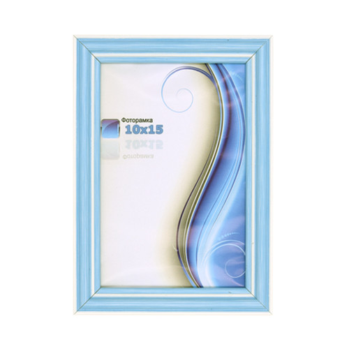 Фоторамка А6 10х15 см голубой с белой полоской 1716 7191 8 с ножкой