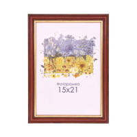 Фоторамка А5 15х21 см красная с золотой полоской 1716 2789 с ножкой