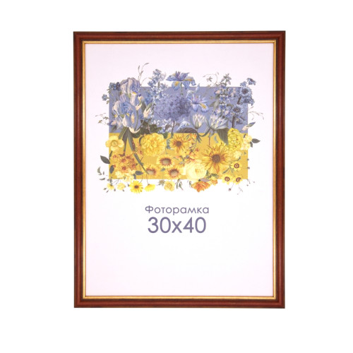 Фоторамка А3 30х40 см красная с золотой полоской 1716 2789