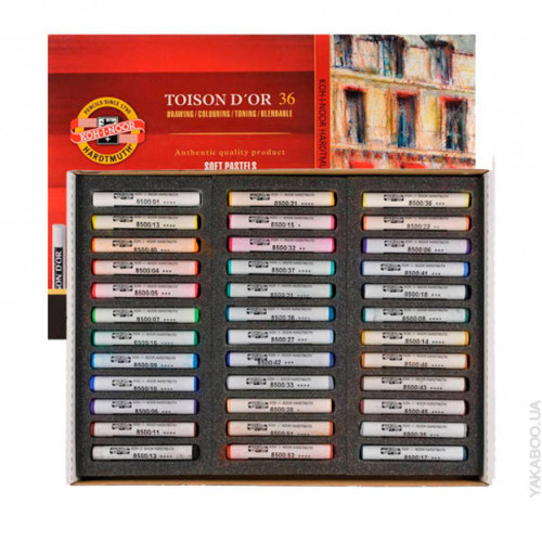 Набор сухой художественной пастели TOISON D`OR, Koh-I-Noor в картонной коробке, 36 шт