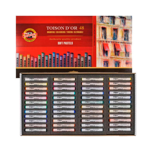 Набор сухой художественной пастели TOISON D`OR, Koh-I-Noor в картонной коробке, 48 шт