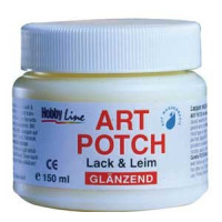 Прозрачный глянцевый клей для декупажа по жестким поверхностям на водной основе Hobby Line 150мл