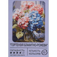 Картина по номерам с красками 40х50 см Гортензия голубо-розовая GX47110, 99IDEAS