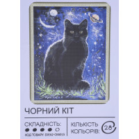 Картина алмазної мозаїки 40х50 см Чорний кіт CK6015, 99IDEAS  
