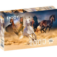 Пазл Лошади бегут в пустыне Horses Running in the Desert, ENJOY Puzzle