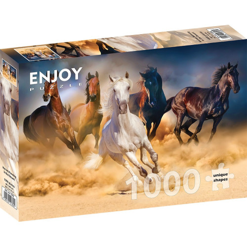 Пазл Лошади бегут в пустыне Horses Running in the Desert, ENJOY Puzzle