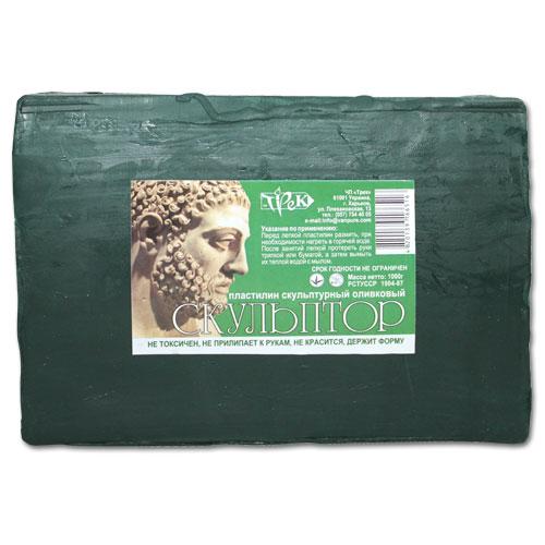 Пластилин скульптурный Скульптор Оливковый Трек Украина, 1 кг