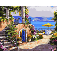 Картина за номерами з фарбами 40×50 см Морська набережна SANTI  