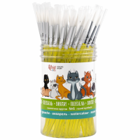 Кисть синтетика круглая №6 тубус 50 шт желтая ручка ROSA Kids