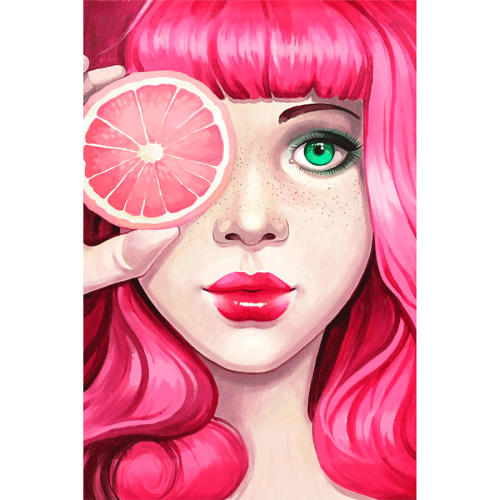 Холст хлопок на ХДФ с контуром Pink 20x30, акриловый грунт, Arteo