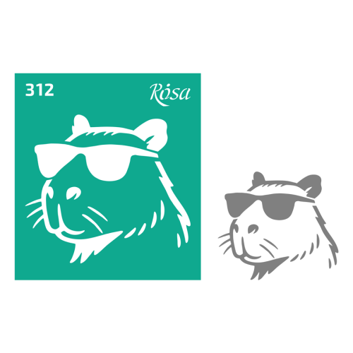 Трафарет багаторазовий самоклеючий №312 9×10 см серія Тварини ROSA TALENT  