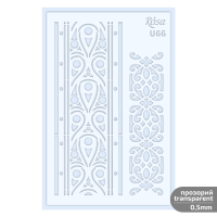 Трафарет многоразовый универсальный №U66 серия Ажур 13х20 прозрачный 0,5мм ROSA TALENT