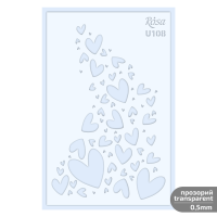 Трафарет многоразовый универсальный №U108 серия Love 13х20см прозрачный 0,5мм ROSA TALENT