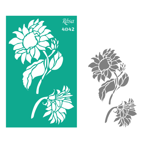 Трафарет многоразовый самоклеящийся №4042 13х20см серия Цветы ROSA TALENT