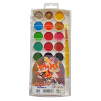 Набор акварельных красок с кистью 24 шт, Rudix