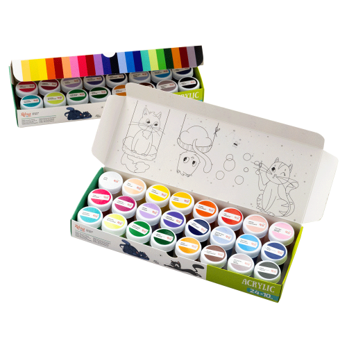 Набор детских акриловых красок Cats 24x10 мл ROSA Kids Набор детских акриловых красок Cats 24x10 мл ROSA Kids