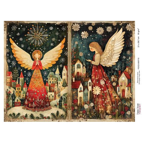 Декупажная карта Рождественская сказка №000715, 21см x 29,7см