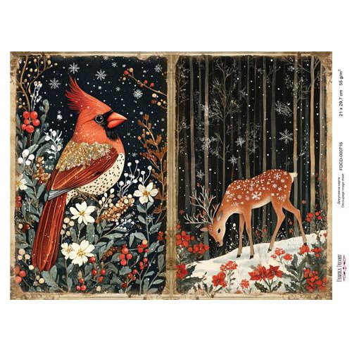 Декупажная карта Рождественская сказка №000716, 21см x 29,7см