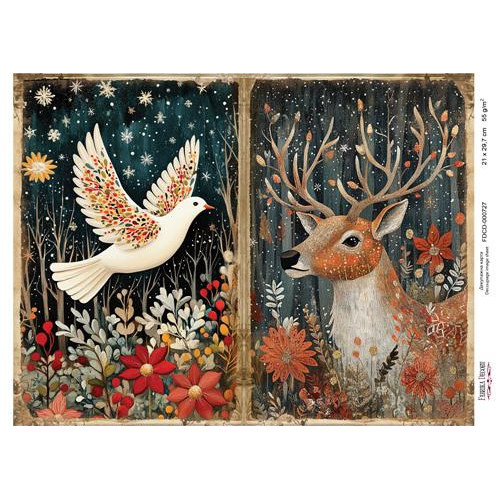 Декупажная карта Рождественская сказка №000727, 21см x 29,7см