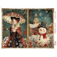 Декупажная карта Рождественская сказка №000728, 21см x 29,7см