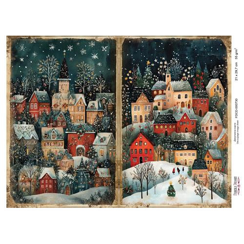 Декупажная карта Рождественская сказка №000730, 21см x 29,7см