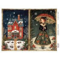 Декупажная карта Рождественская сказка №000736, 21см x 29,7см