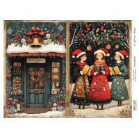 Декупажная карта Рождественская сказка №000737, 21см x 29,7см