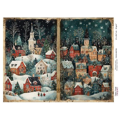 Декупажная карта Рождественская сказка №000739, 21см x 29,7см