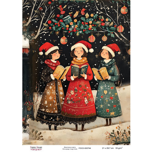 Декупажная карта Рождественская сказка №000744, 21см x 29,7см
