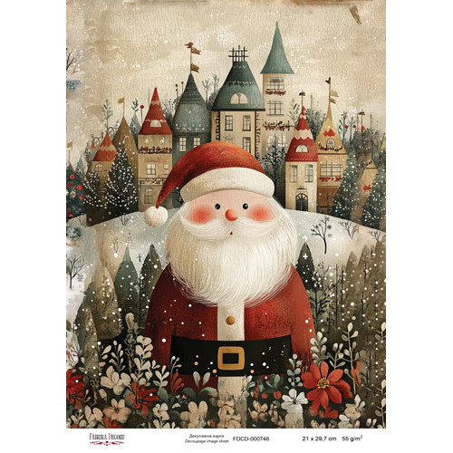 Декупажная карта Рождественская сказка №000748, 21см x 29,7см