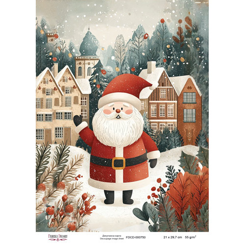 Декупажная карта Рождественская сказка №000750, 21см x 29,7см