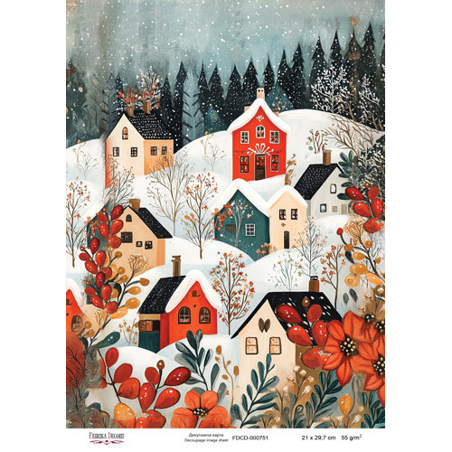 Декупажная карта Рождественская сказка №000751, 21см x 29,7см