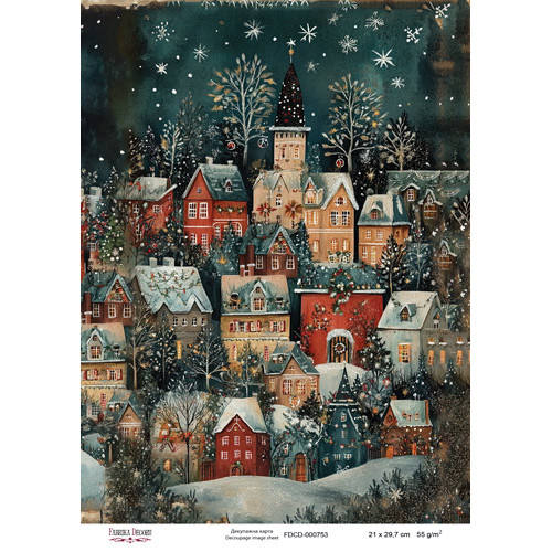 Декупажная карта Рождественская сказка №000753, 21см x 29,7см