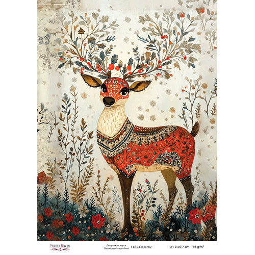 Декупажная карта Рождественская сказка №000762, 21см x 29,7см