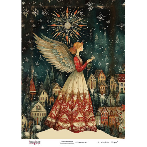 Декупажна картка Різдвяна казка №000767, 21см x 29,7см