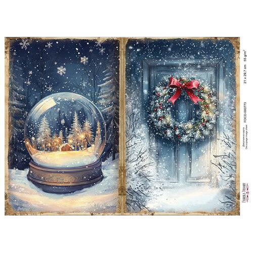 Декупажная карта Рождественская сказка №000773, 21см x 29,7см