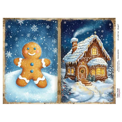 Декупажная карта Рождественская сказка №000781, 21см x 29,7см