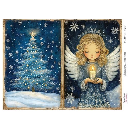 Декупажная карта Рождественская сказка №000786, 21см x 29,7см