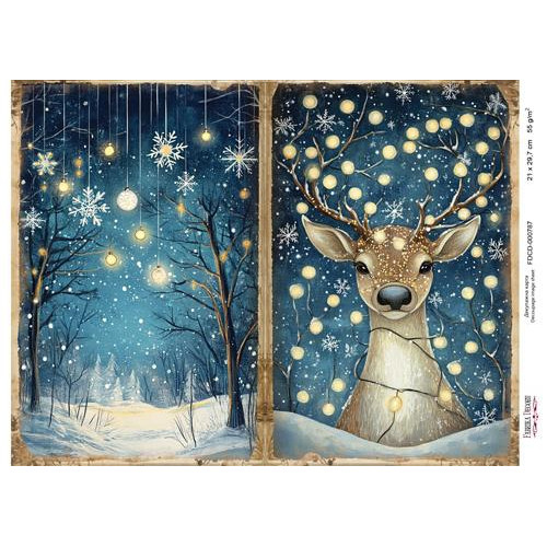 Декупажная карта Рождественская сказка №000787, 21см x 29,7см