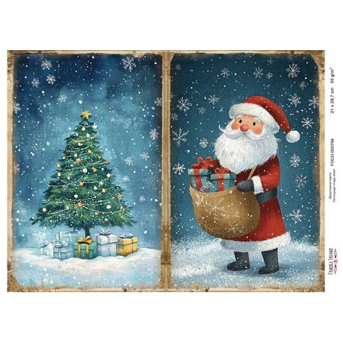 Декупажная карта Рождественская сказка №000794, 21см x 29,7см