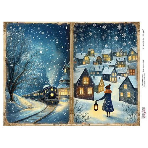 Декупажная карта Рождественская сказка №000799, 21см x 29,7см