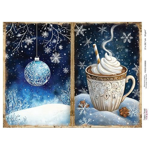 Декупажная карта Рождественская сказка №000800, 21см x 29,7см