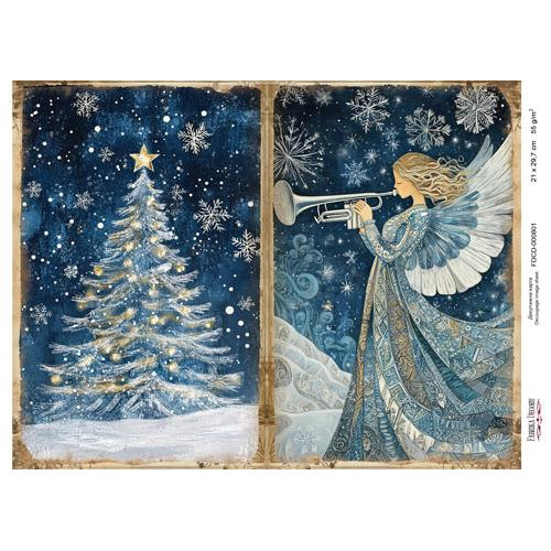 Декупажная карта Рождественская сказка №000801, 21см x 29,7см