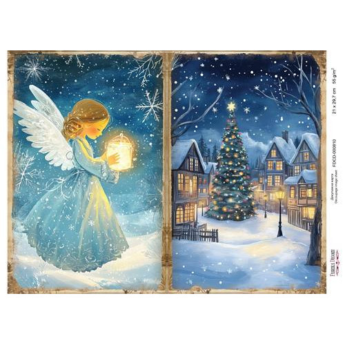 Декупажная карта Рождественская сказка №000810, 21см x 29,7см
