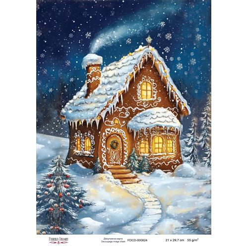 Декупажная карта Рождественская сказка №000824, 21см x 29,7см