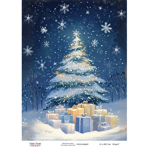 Декупажная карта Рождественская сказка №000827, 21см x 29,7см