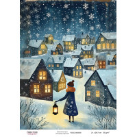 Декупажная карта Рождественская сказка №000839, 21см x 29,7см