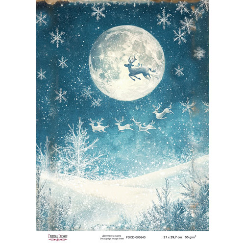 Декупажная карта Рождественская сказка №000843, 21см x 29,7см